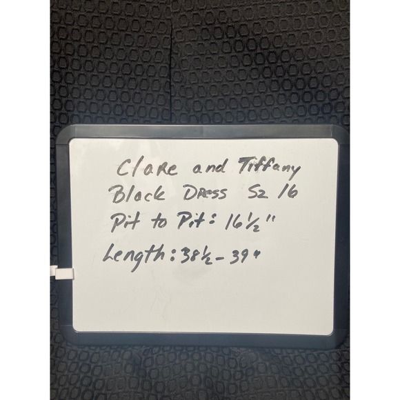 Clare & Tiffany Black Textured Fit & Flare Dress Bow Sleeves Size 16 - Picture 3 of 10